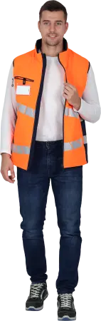 Жилет ACTIVE утепленный (оранжевый/синий)