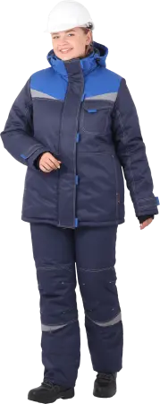 Костюм КМ-10 ЛЮКС жен. зимний c БР (василек/т.синий)