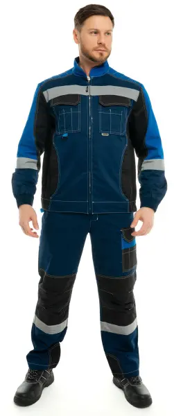 Костюм ФОРМУЛА КОТТОН ФБ1 с БР (т.синий/чёрный/василёк)