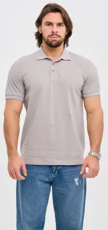 Рубашка-поло с коротким рукавом (серый)