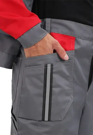 Костюм ОПТИМАЛЬНЫЙ с БР (серый/красный)