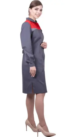 Халат RONTA HL8 женский (т.серый/красный)