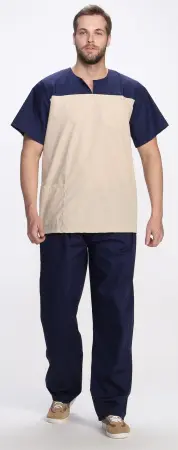 Костюм СТОМАТОЛОГ (т.синий/бежевый) мужские медицинские