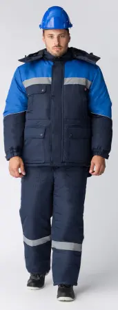 Костюм БАРРИК-2 СОП К. зимний с ПК (т.синий/васильковый)