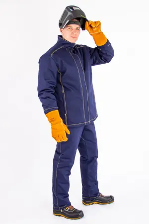 Костюм сварщика ВОЛАТ-У с БР утепленный 1 класс (синий)
