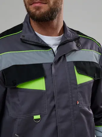 Костюм ХОВАРД-2 IMP с ПК (т.серый/черный/лимонный)