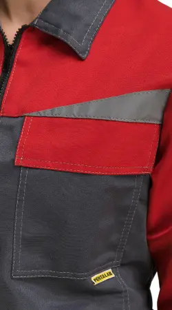 Костюм RONTA KS625 женский с БР (т.серый/красный)