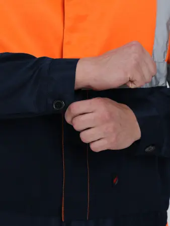 Костюм ЯРКСИОН-2 СОП К. сигнальный с ПК (оранжевый/т.синий)