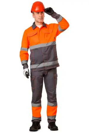 Костюм ПРОЖЕКТОР сигнальный с БР (оранжевый/серый)
