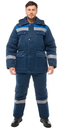 Костюм АНТЕЙ зимний с СОП с ПК (т.синий/васильковый)