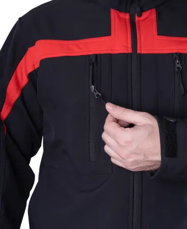 Куртка СОФТШЕЛЛ (черный/красный)