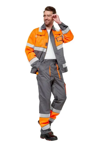 Костюм ИЛИОН сигнальный с БР (оранжевый/серый)