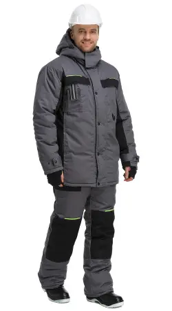 Куртка RONTA KR920 зимняя (т.серый/черный/лайм)