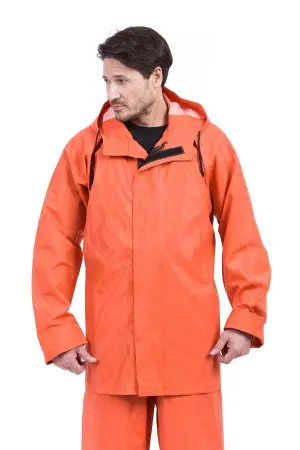 Костюм рыбака ВОЛГА-500 морозостойкий ПВХ нового поколения с ПК (оранжевый)