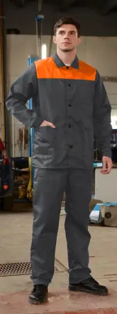 Костюм АСКЕТ-1 с БР (т.серый/оранжевый)