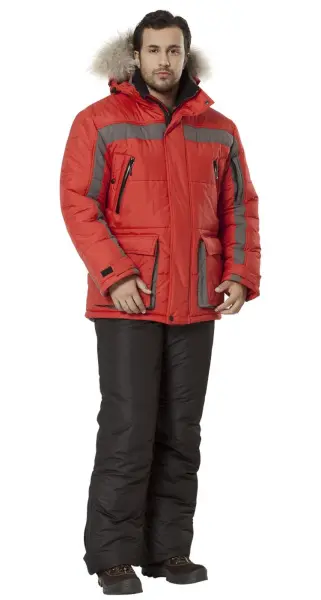 Куртка ФОРМАТ зимняя (красный/серый)