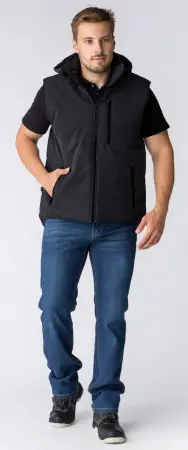 Жилет РЕСПЕКТ зимний с капюшоном (черный)