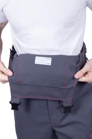 Полукомбинезон ХАЙ-ТЕК SAFETY (серый/красный) Полукомбинезон ХАЙ-ТЕК SAFETY (серый/красный)