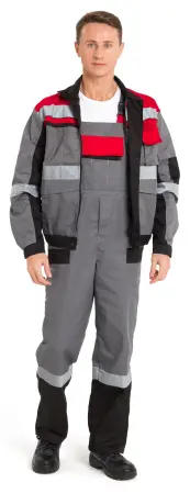 Костюм ВИВАТ с СОП с П/К (серый/черный/красный)
