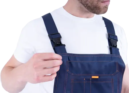 Костюм КМ-10 ЛЮКС с ПК (т.синий/оранжевый)