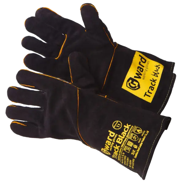 Краги GWARD TRACK BLACK спилок с широким раструбом (черный)