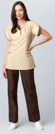 Костюм МОККО женский с БР (коричневый/бежевый) женские медицинские