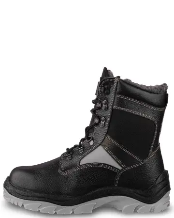 Ботинки СТРОИТЕЛЬ ПУ/ТПУ иск. мех с МП (черный)