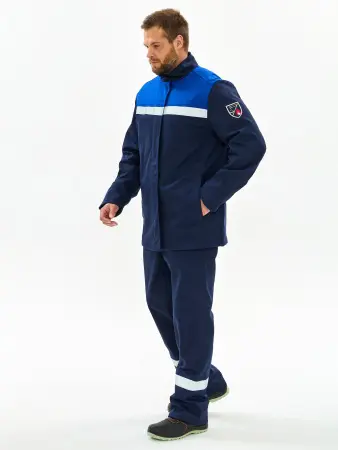 Костюм сварщика ВЕЛДСВАР-СОП 2 кл.защиты с БР (т.синий/васильковый)