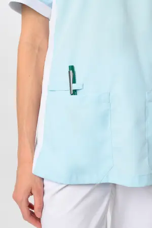 Блуза БЕРТИ женская (голубой/белый) женские медицинские