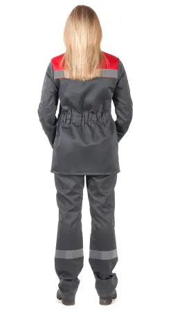 Костюм RONTA KS815 женский с БР (т.серый/красный)