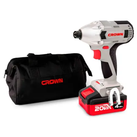 Аккумуляторный ударный винтоверт CROWN CT22021HX-4 TB 20В B3+ 2х4.0Ач 320 Нм