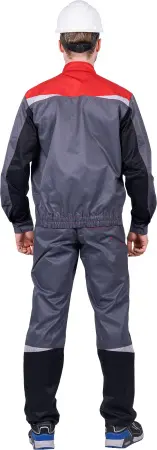 Костюм КМ-10 ЛЮКС летний с ПК (серый/красный)