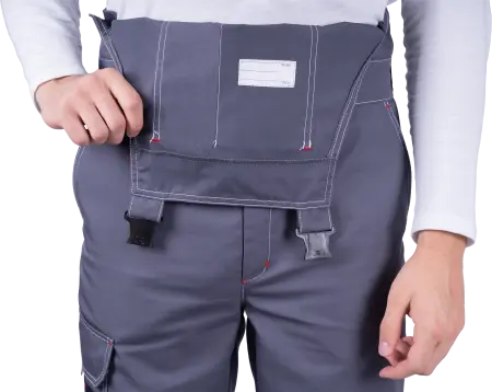 Полукомбинезон ТУРБО SAFETY (серый/чёрный/красный)