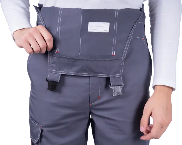 Полукомбинезон ТУРБО SAFETY (серый/чёрный/красный)