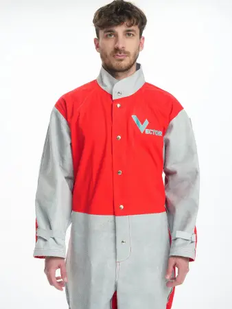 Комбинезон пескоструйщика VECTOR (серый/красный) Комбинезон пескоструйщика VECTOR (серый/красный)
