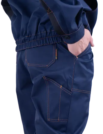 Костюм КМ-10 ЛЮКС с ПК (т.синий/оранжевый)