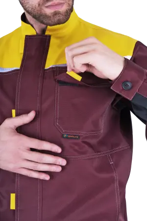 Костюм КМ-10 ЛЮКС с ПК (бордовый/желтый/черный)