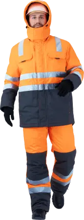 Костюм РЕФЛЕКТ-2 зимний с ПК (оранжевый/серый)