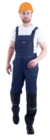 Костюм КМ-10 ЛЮКС с ПК (т.синий/оранжевый)