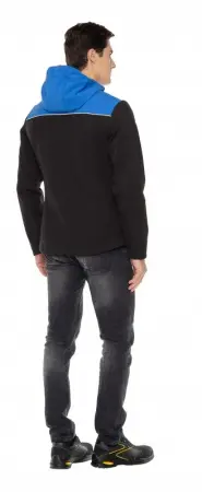 Куртка ТАЙМ софтшелл с капюшоном (васильковый/черный)