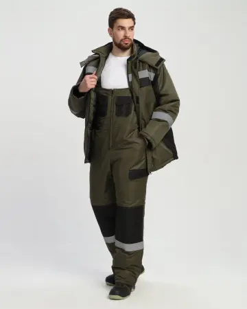 Костюм ВЕКТРОН-2 СОП зимний с ПК (хаки/черный) Костюм ВЕКТРОН-2 СОП зимний с ПК (хаки/черный)