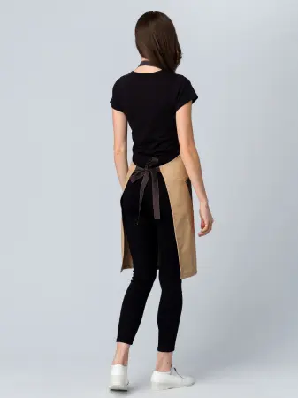 Фартук КРАФТ с грудкой универсальный (бежевый/коричневый)