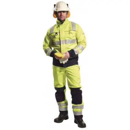 Куртка PORTWEST FR61 антистатическая огнестойкая (желтый/т.синий)