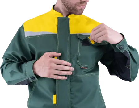 Костюм КМ-10 ЛЮКС с ПК (зеленый/желтый)