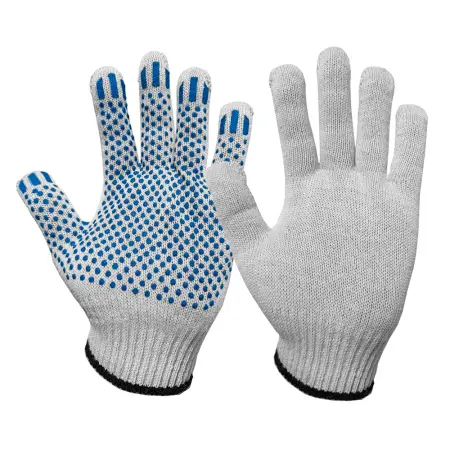 Перчатки СТАНДАРТ рабочие Х/Б c ПВХ и машинным оверлоком (белый)