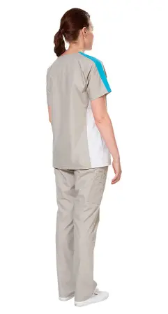 Костюм АУРА СПОРТ (бежевый/белый) женские медицинские