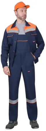 Костюм СИРИУС-МАСТЕР с ПК (т.синий/оранжевый)