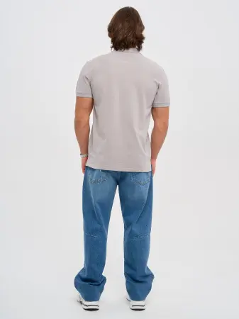 Рубашка-поло с коротким рукавом (серый)