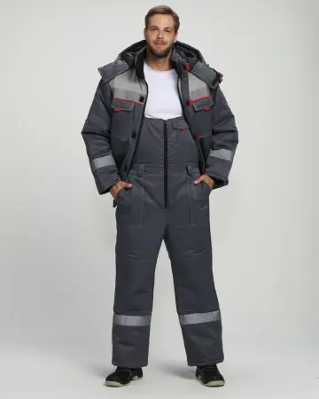 Костюм ФАВОРИТ-2 NEW зимний с ПК (т.серый/св.серый)