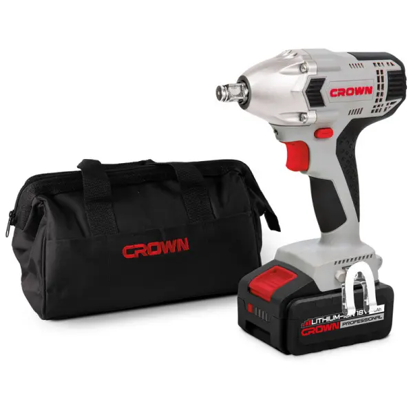 Аккумуляторный ударный гайковерт CROWN CT22016L-4 TB 20В B3+ 2х4.0Ач 280Нм